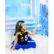  Black Tank Top with Light Blue Ruffles & Sparkle Goldenrod Bow with Princess Anna & 5th Sparkle White Birthday Number Print & Royal Blue Pettiskirt MG1202 